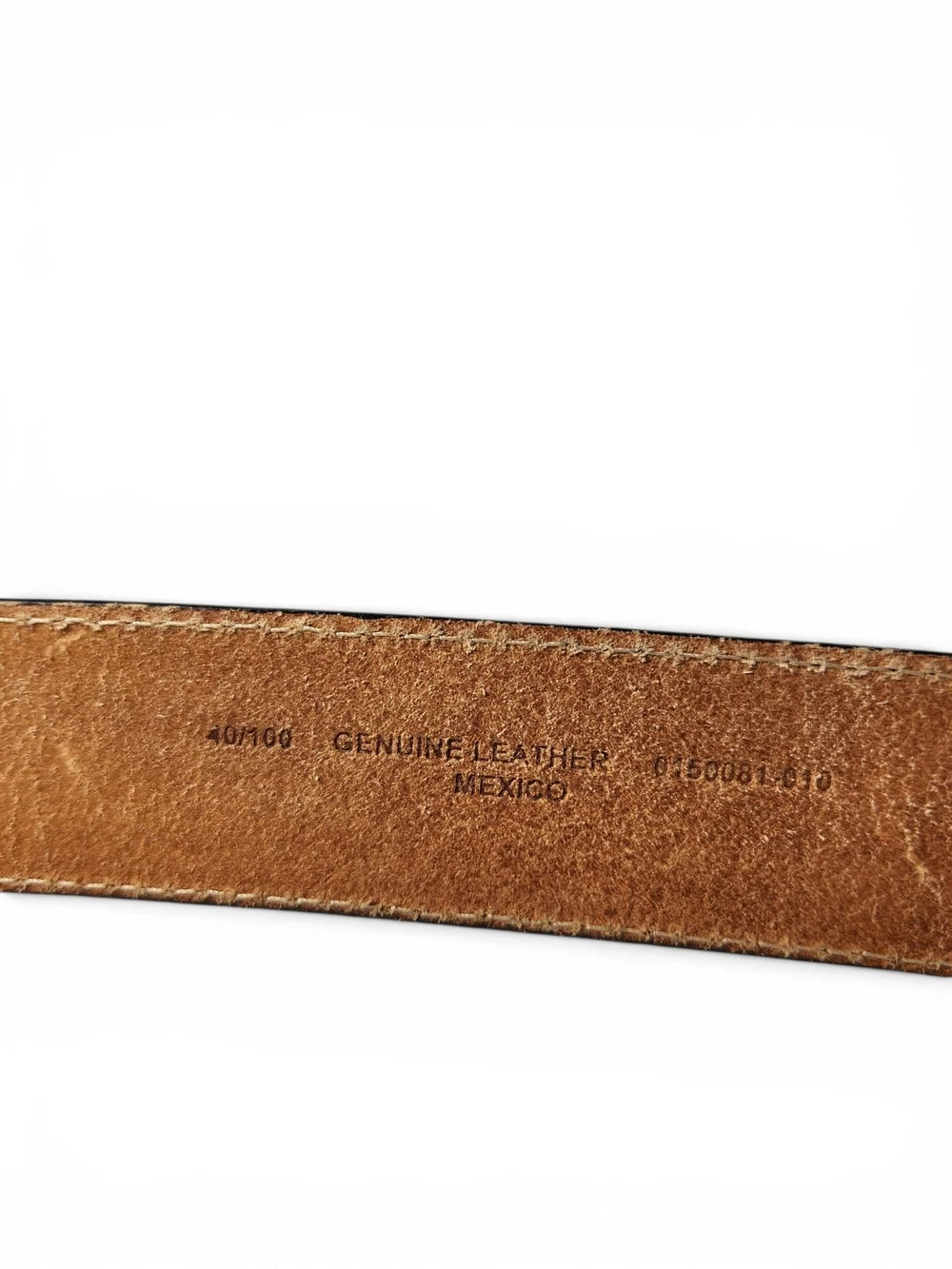 Genuine Leather Black Tooled Basketweave Belt Size 40 Embossed Western Casual